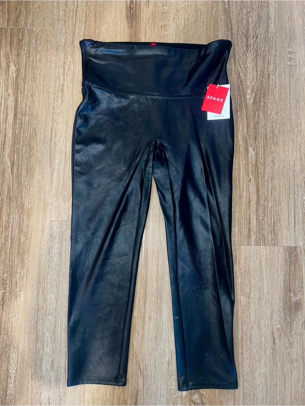 SPANX | SPANX Black Faux Leather Cropped Leggings